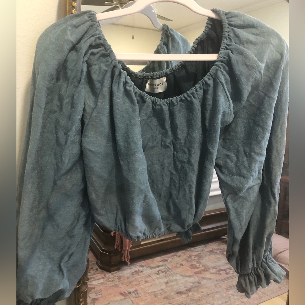 Honeydove Vintage Ruffle Puff Top